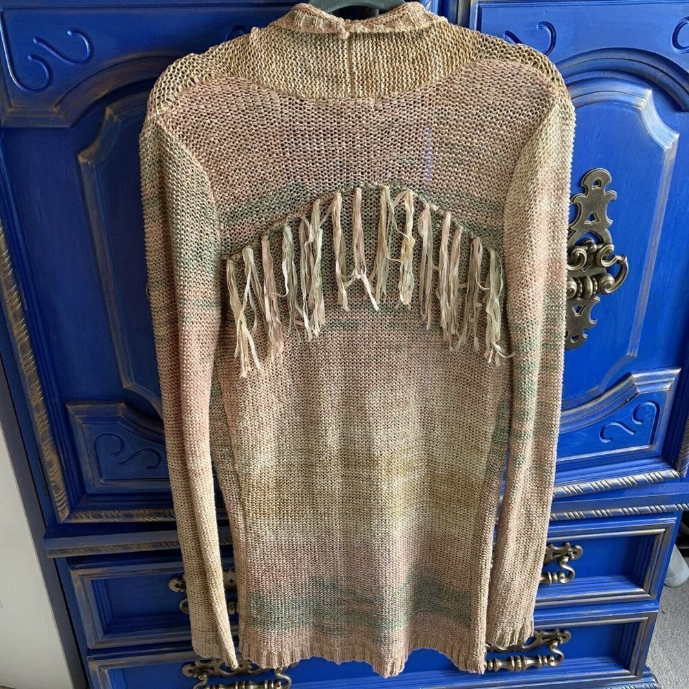 Miss Me Multicolor Knit Long Duster Cardigan Pink